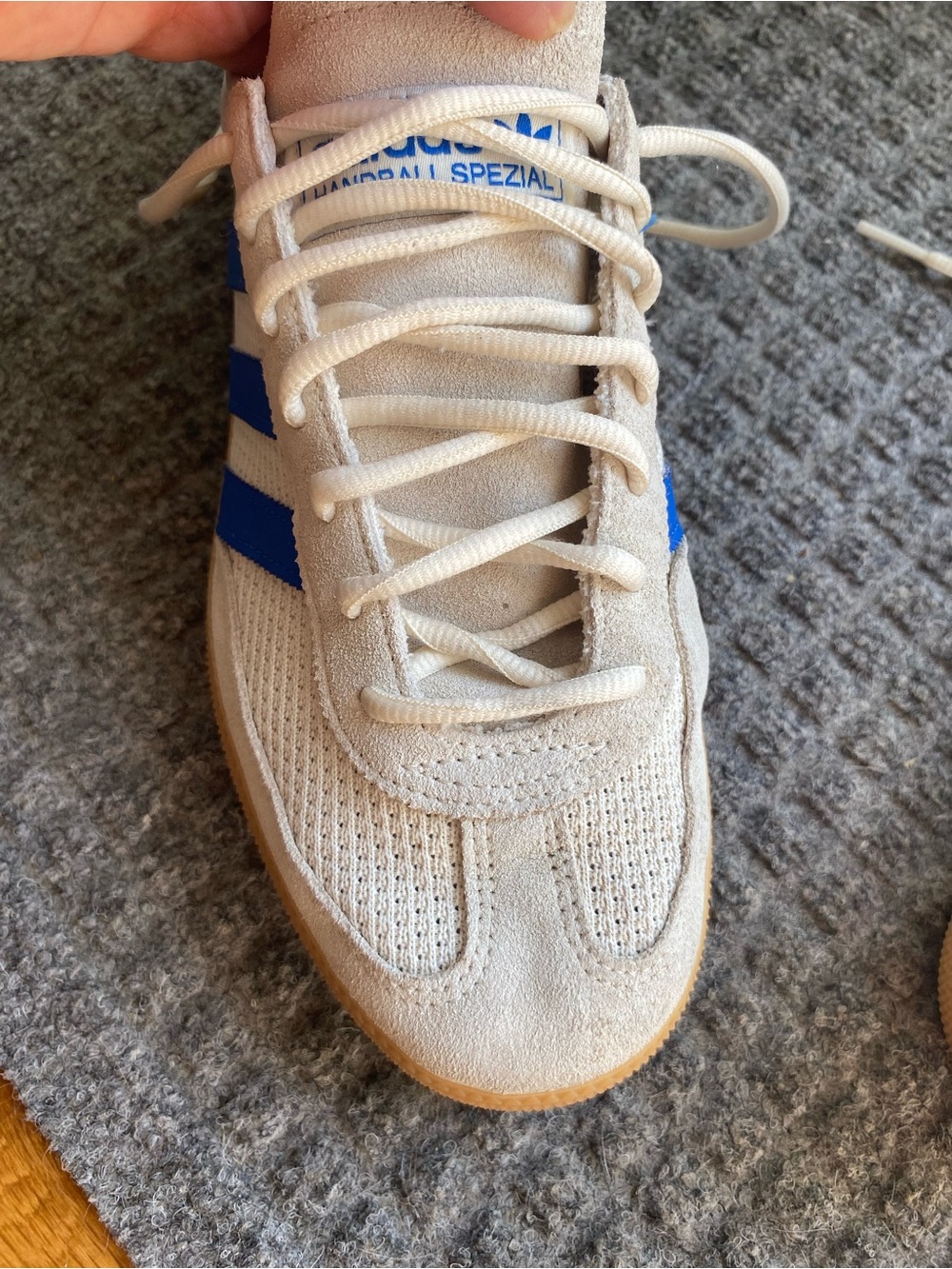 adidas Handball Spezial Men’s Sneakers Cream white/blue/sandstone - Picture 8 of 14